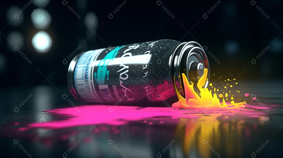 Lata de tinta spray para grafite