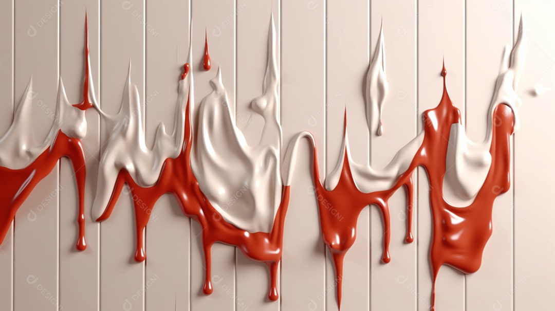 Respingos de tinta vermelha em parede branca