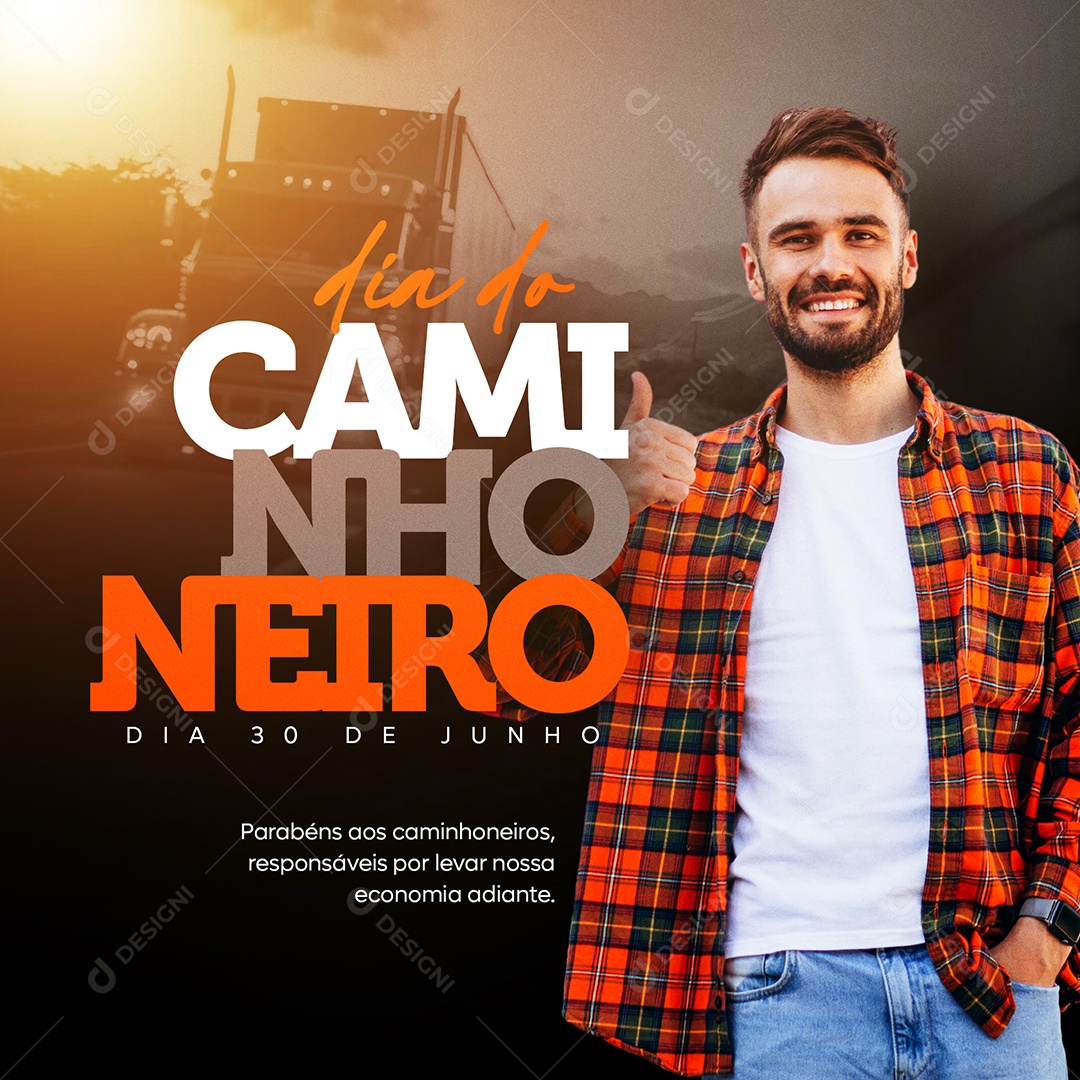 Social Media Dia Do Caminhoneiro 30 De Junho PSD Editável