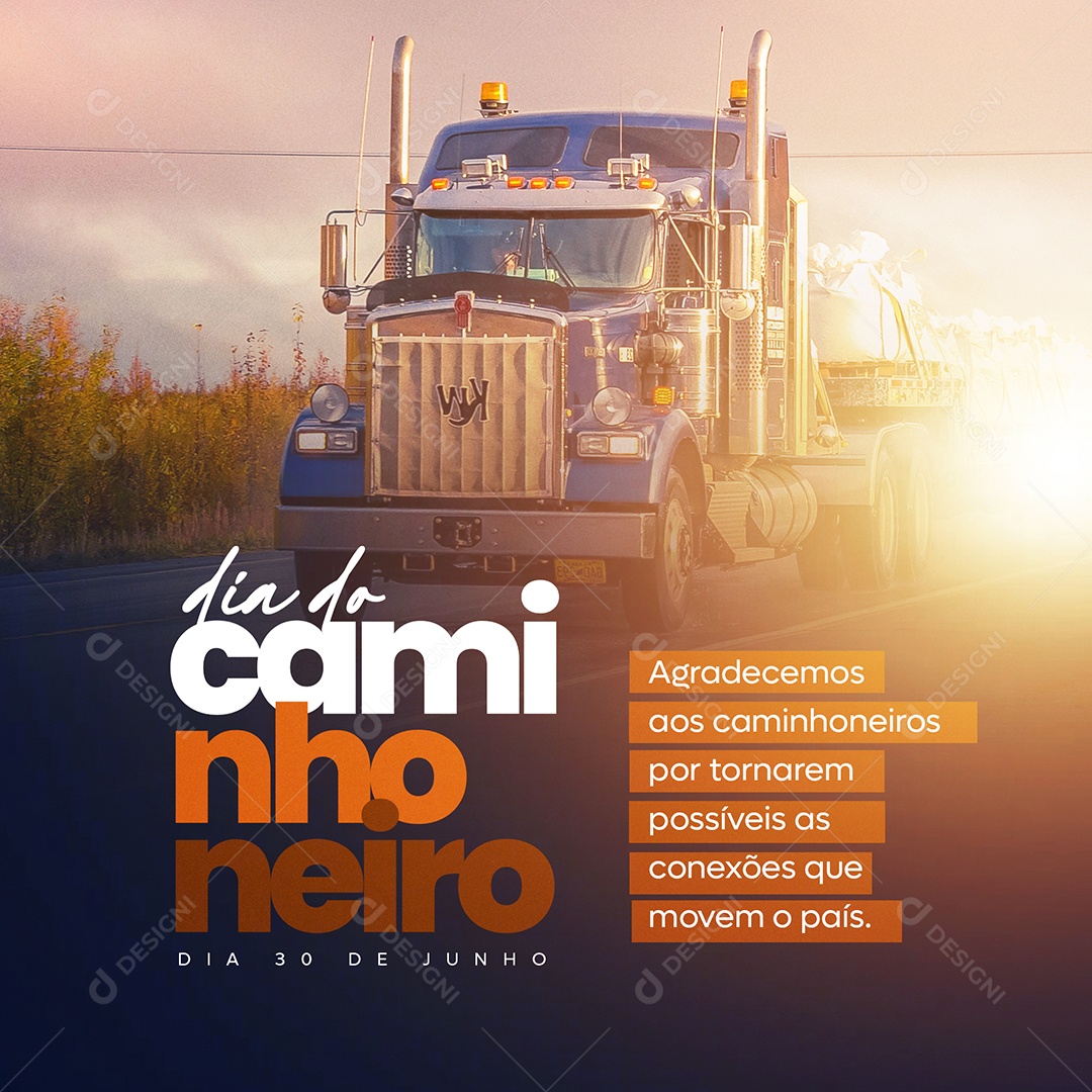 Social Media Dia Do Caminhoneiro Movem o País PSD Editável