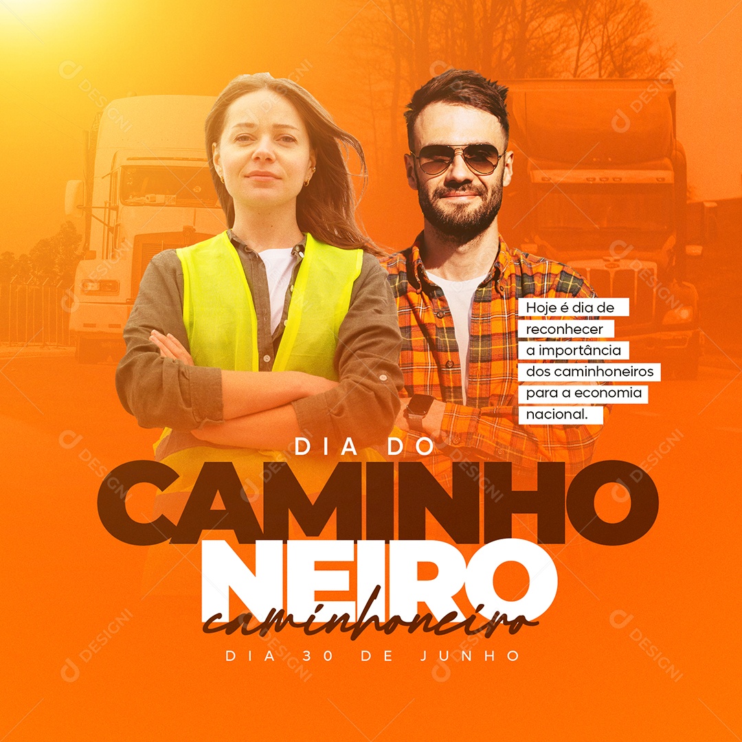 Social Media Dia Do Caminhoneiro 30 De Junho Economia Nacional PSD Editável