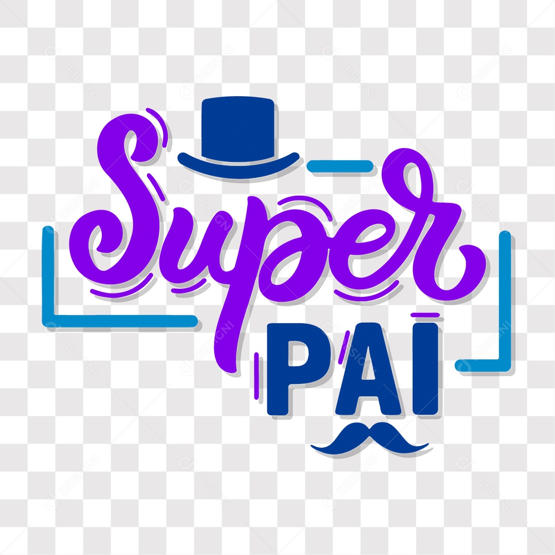 Lettering Dia Dos Pais Super Pai EPS + PNG