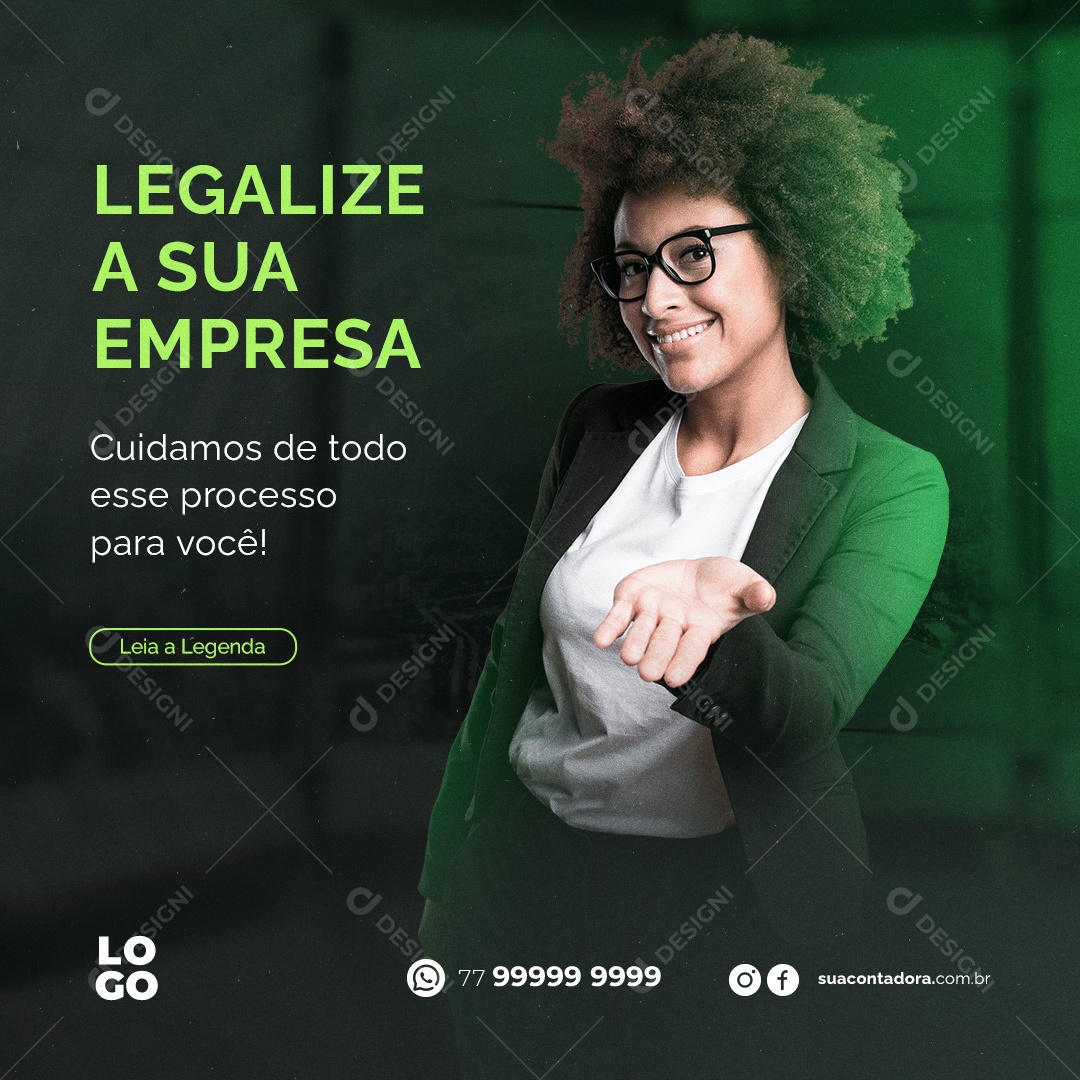 Legalize a Sua Empresa Cuidamos de Todo Esse Processo Para Você PSD Editável