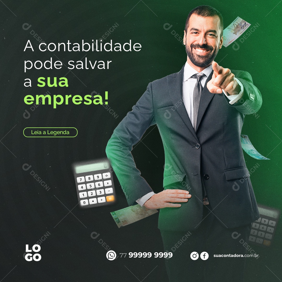 A Contabilidade Pode Salvar Sua Empresa Social Media PSD Editável