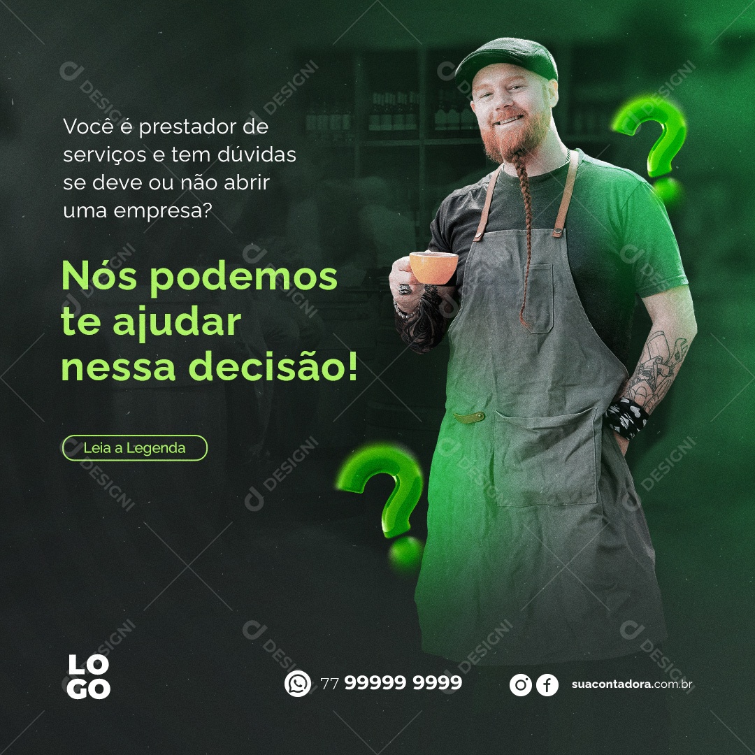 Você é Prestador de Serviços Nós Podemos Te Ajudar Social Media PSD Editável