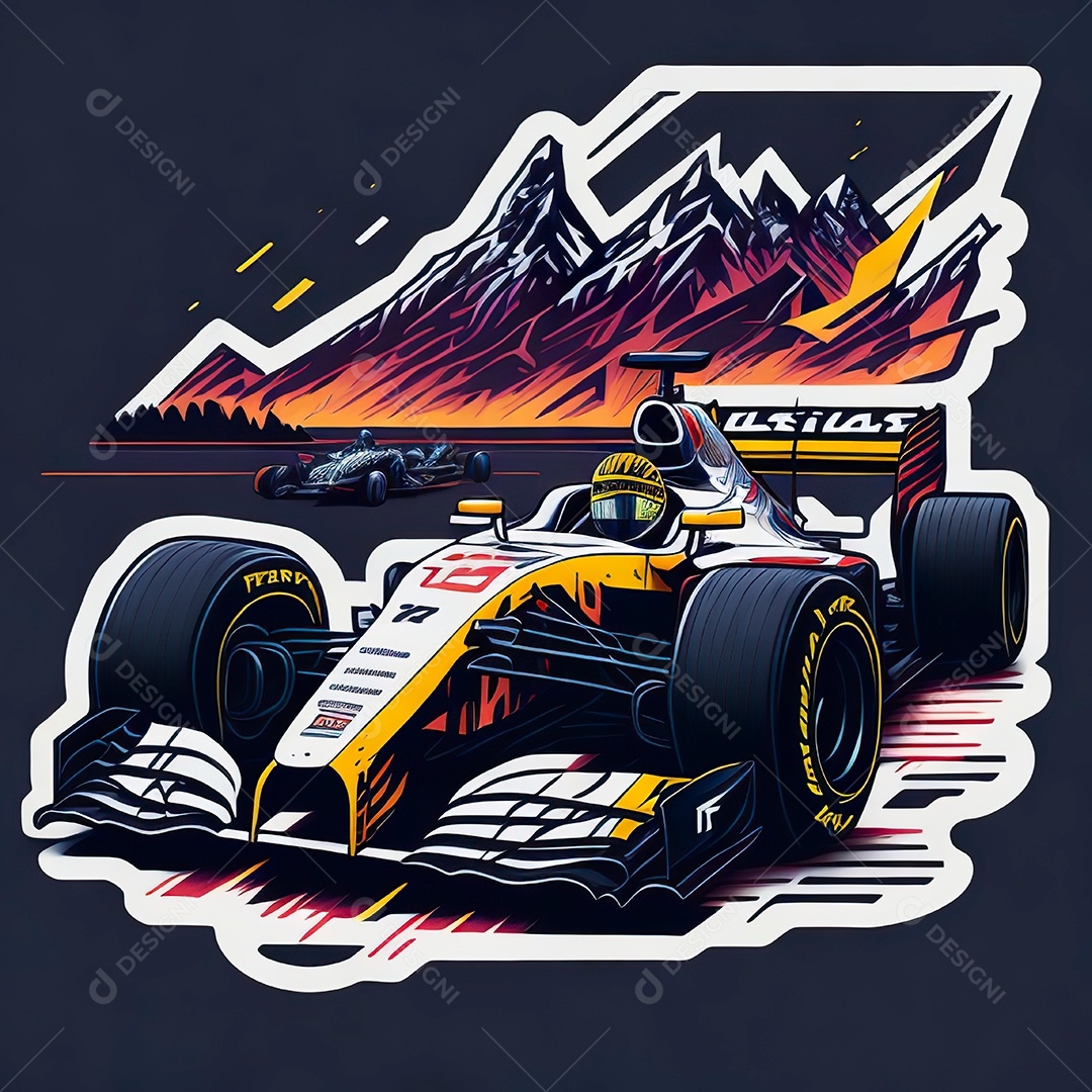 Arte gráfica da fórmula1 da camiseta
