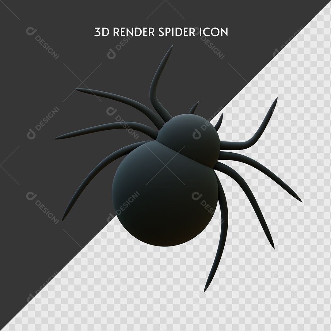 Halloween Aranha Elemento 3D Para Composição PSD
