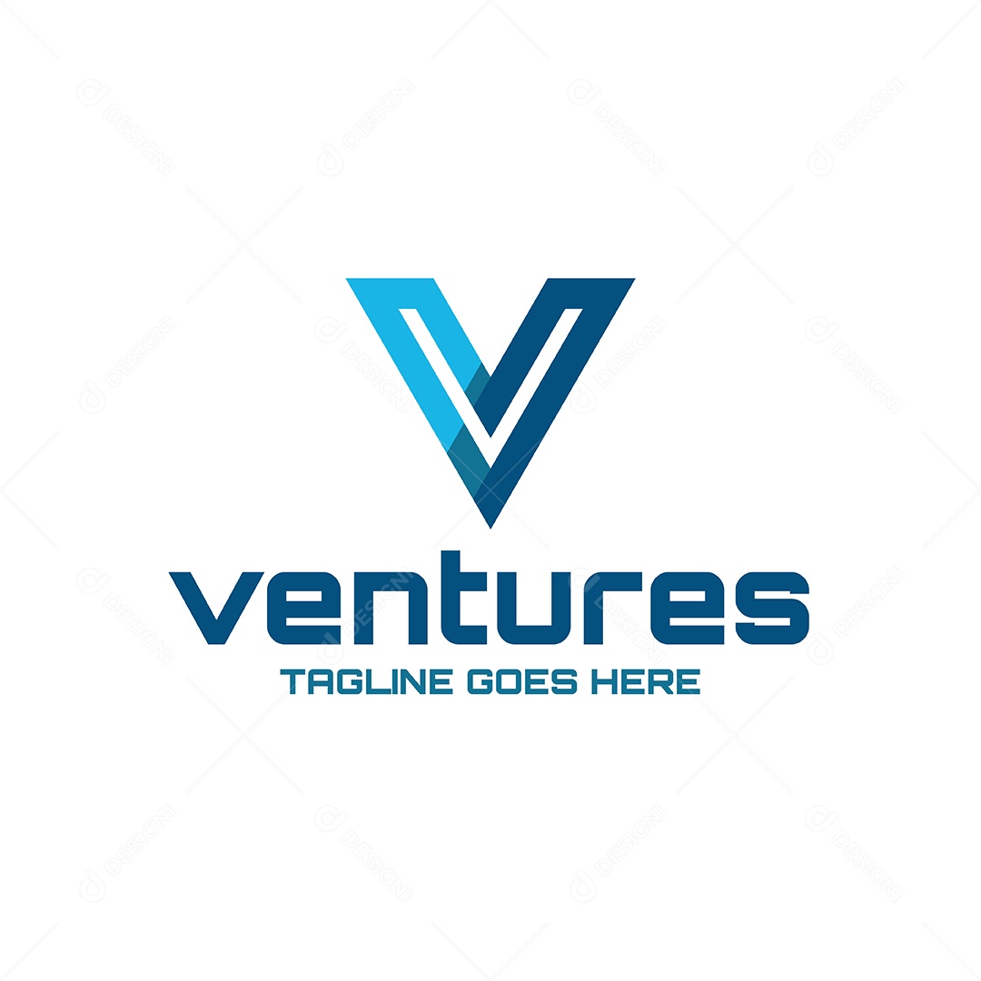 Logo V Ventures Tagline Goes Here EPS Editável