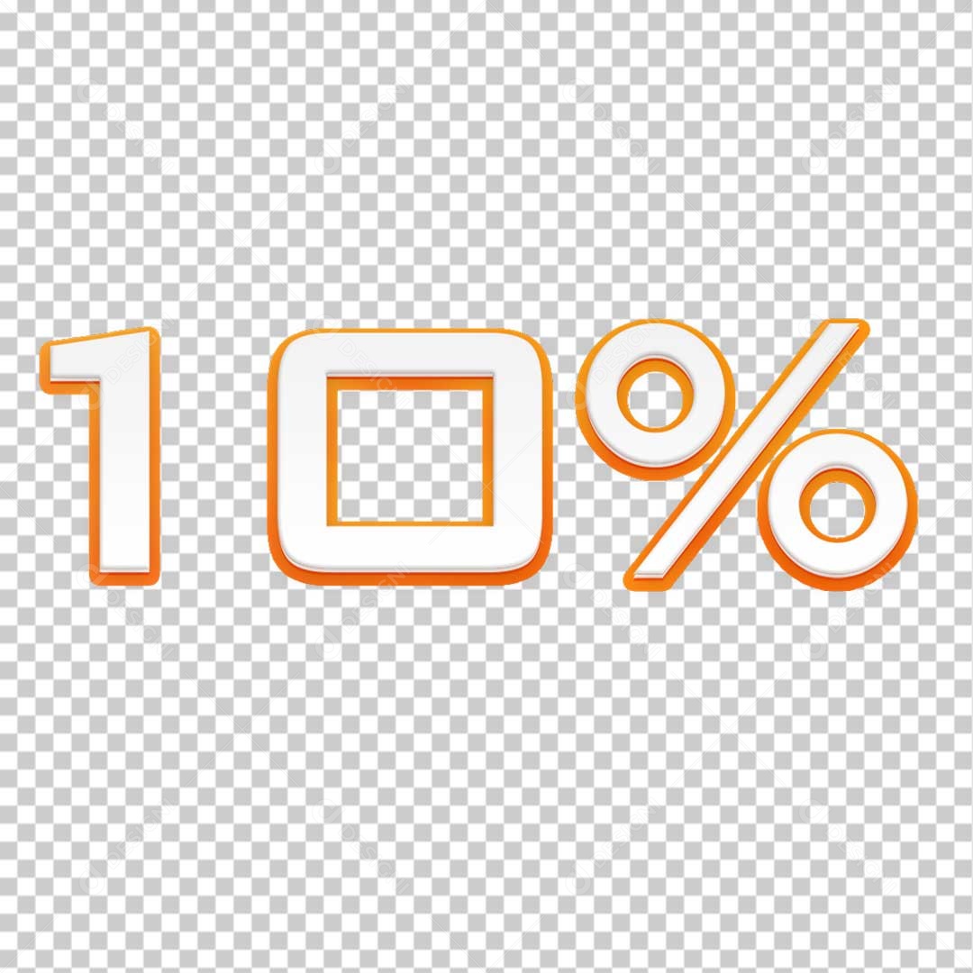 Número 10% Branco Amarelo Para Composição PSD