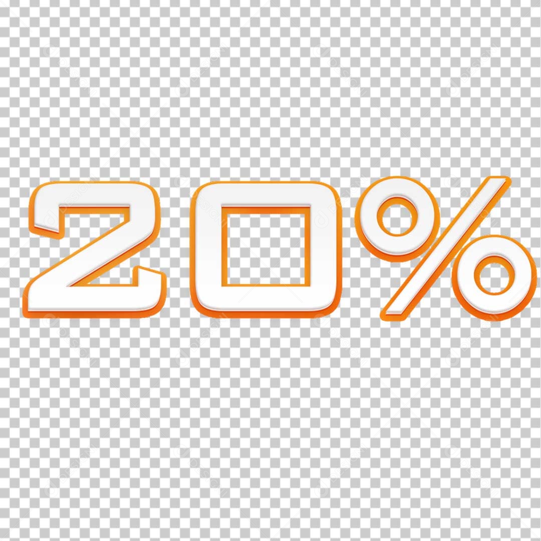 Número 20% Branco Amarelo Para Composição PSD