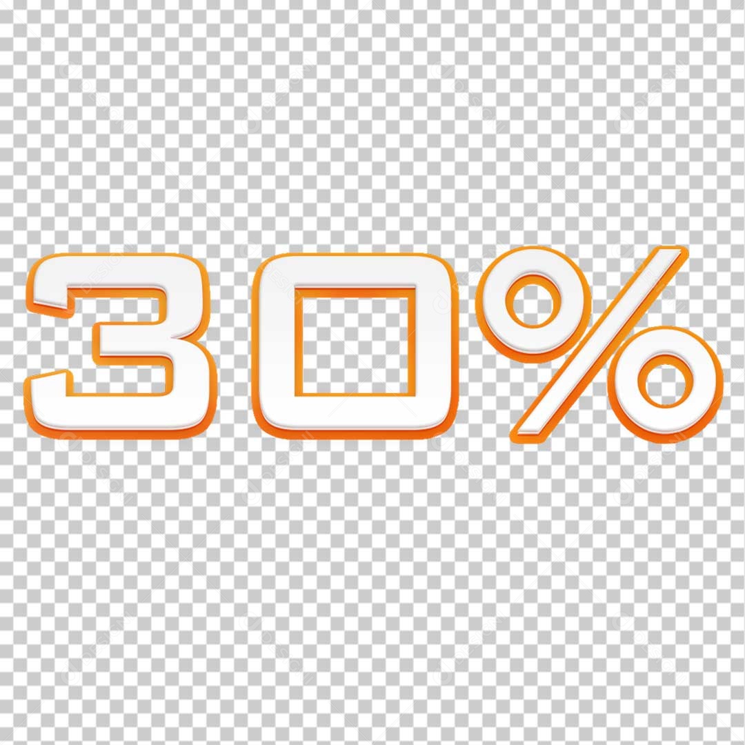 Número 30% Branco Amarelo Para Composição PSD