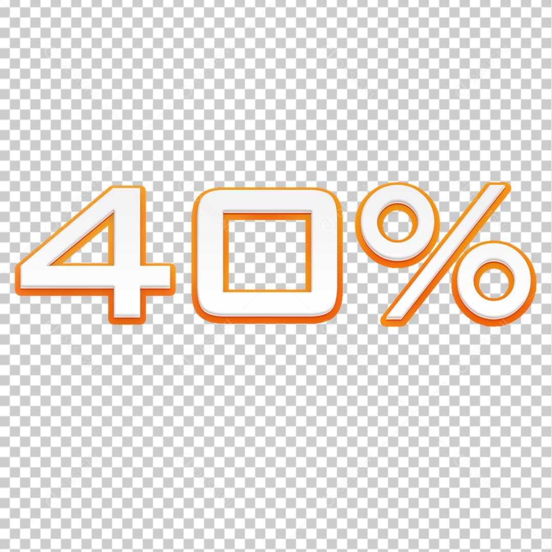 Número 40% Branco Amarelo Para Composição PSD