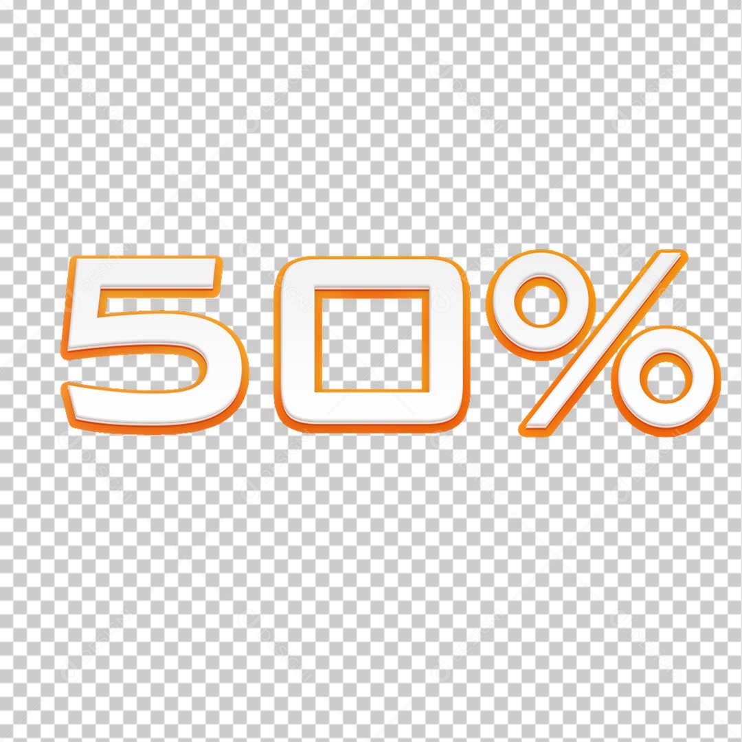 Número 50% Branco Amarelo Para Composição PSD