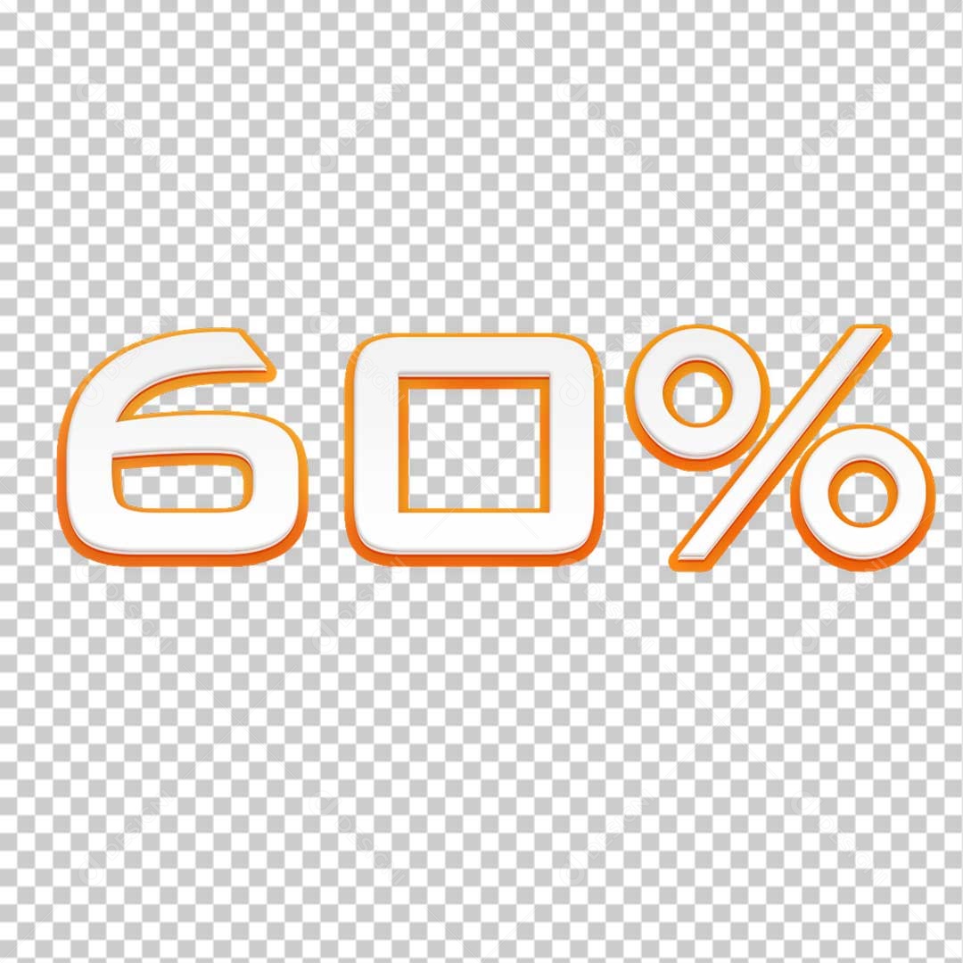 Número 60% Branco Amarelo Para Composição PSD