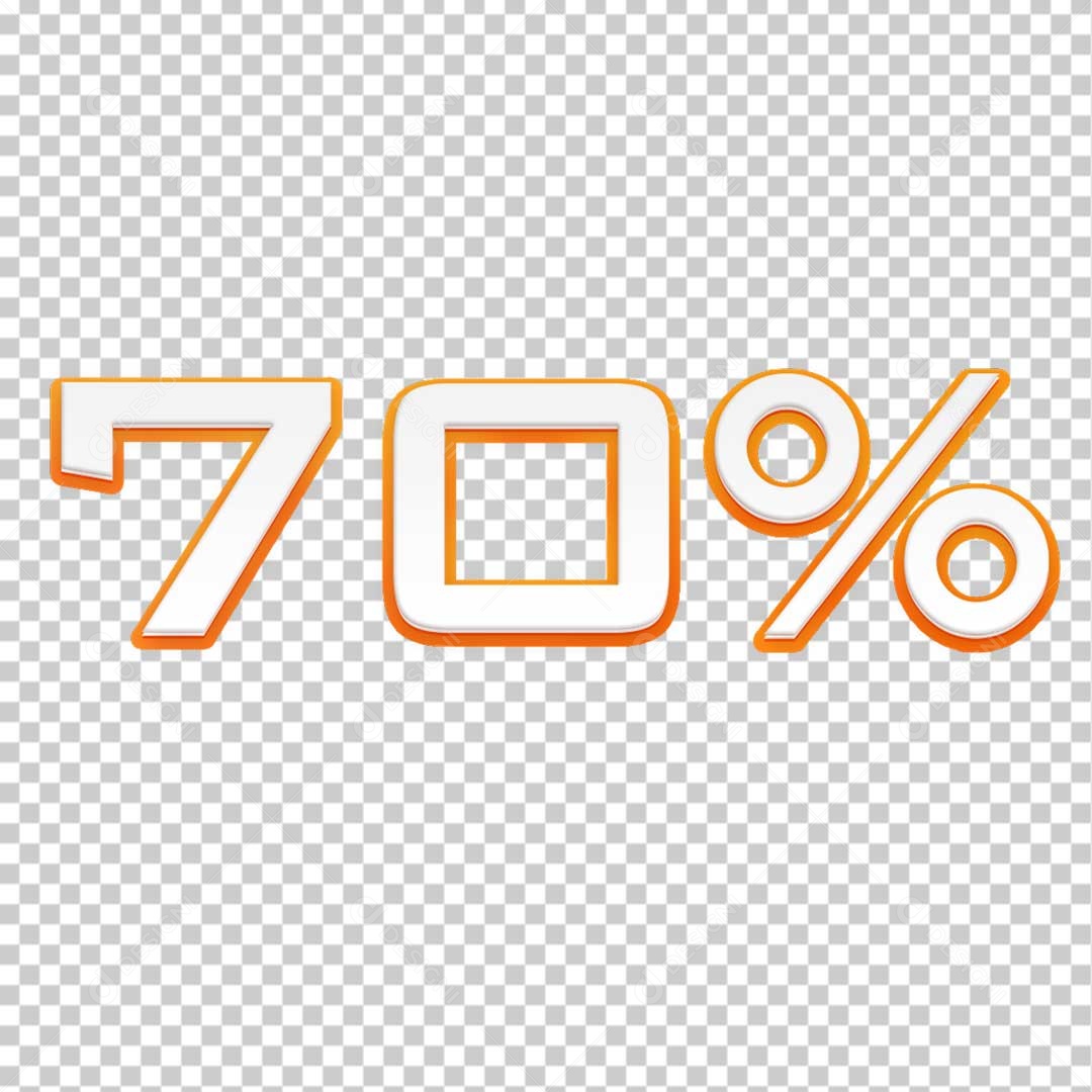 Número 70% Branco Amarelo Para Composição PSD