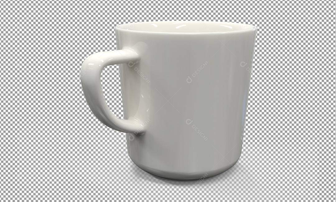 Caneca Café Branca Elemento 3D Para Composição PSD