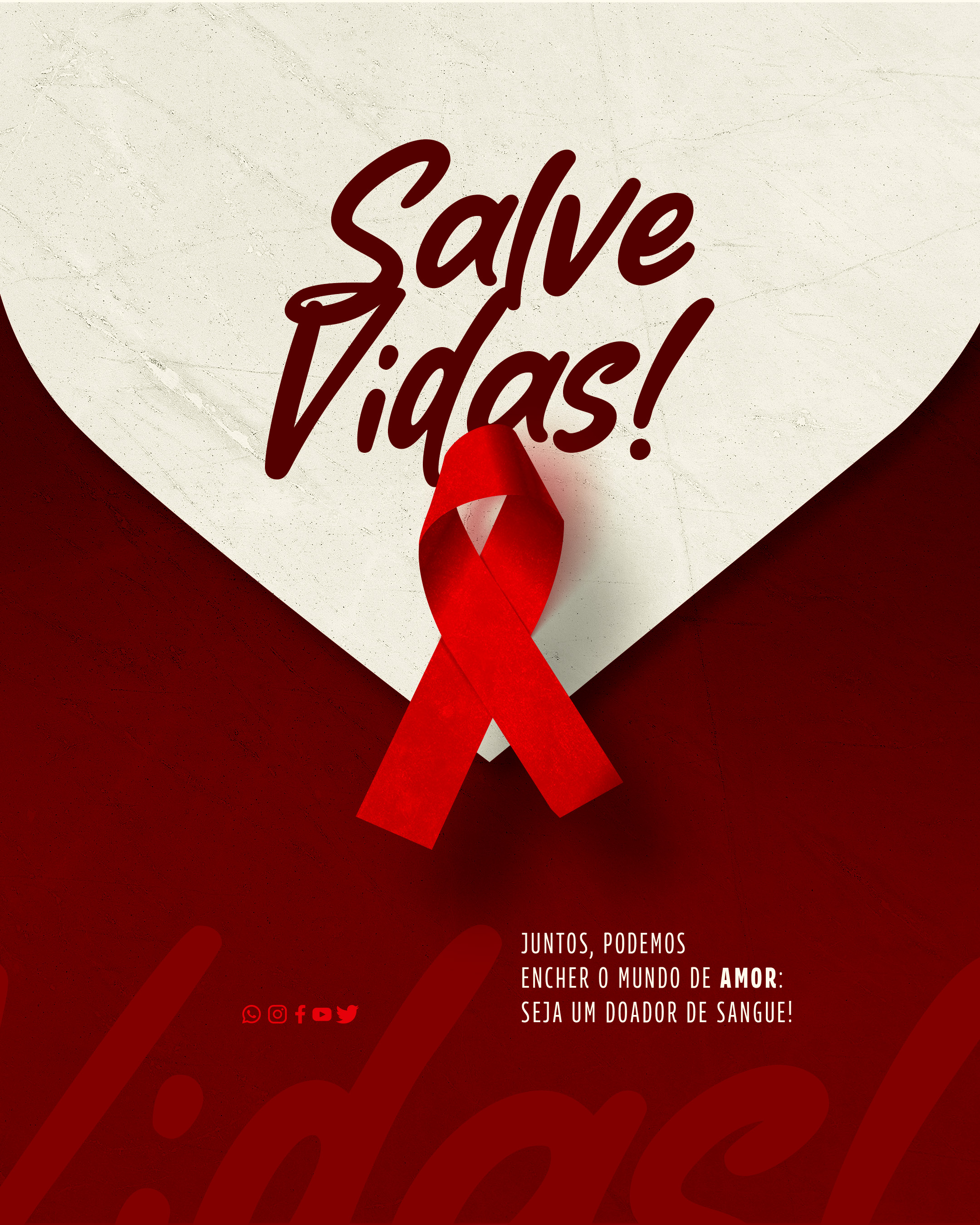 Post Feed Salve Vidas Juntos Podemos Encher o Mundo De Amor PSD Editável