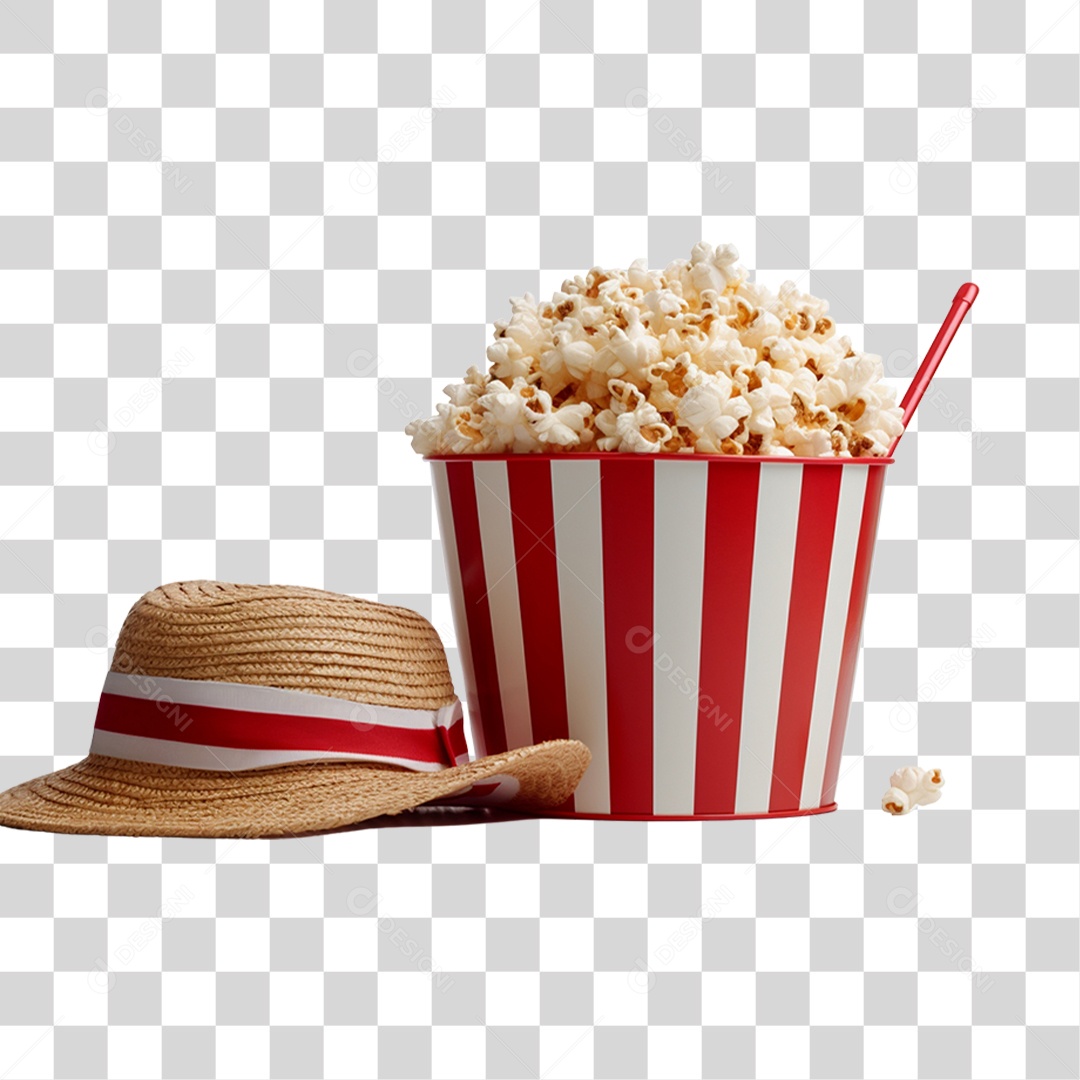 Chapéu De Palha Pipoca São João PNG Transparente