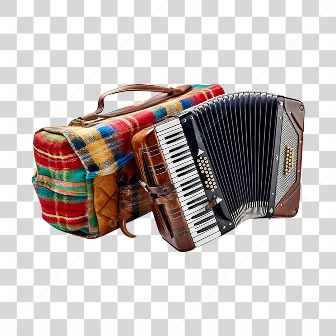 Mala Xadrez Sanfona  São João PNG Transparente