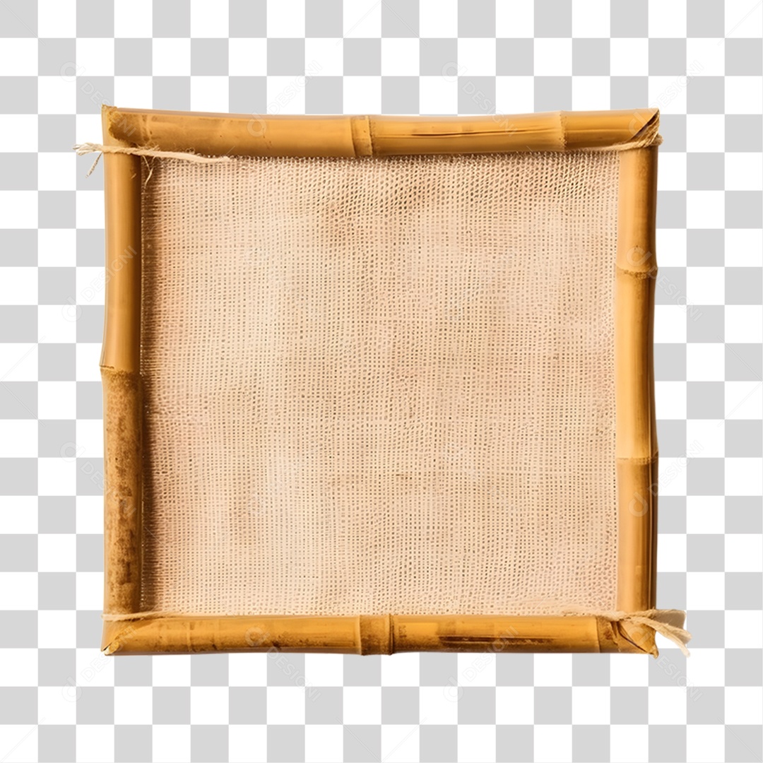 Painel De Bambu Quadrado De São João Elemento 3D PNG Transparente