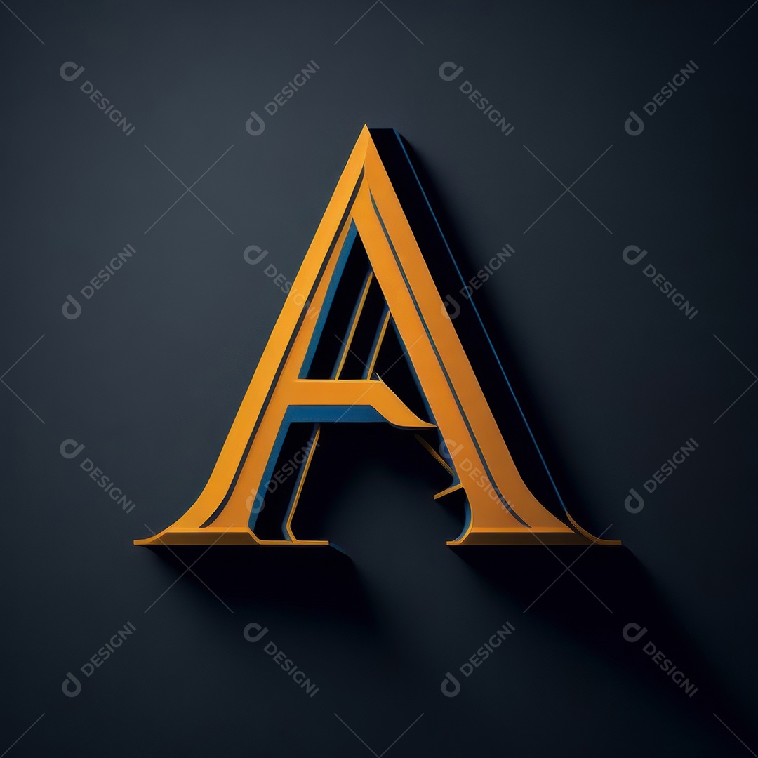 Letra A fontes arte vetorial.