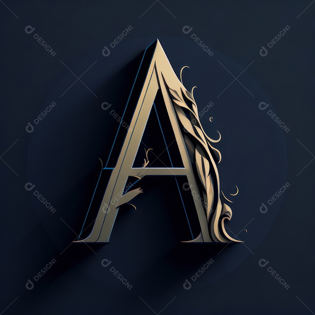 Letra A fontes arte vetorial.