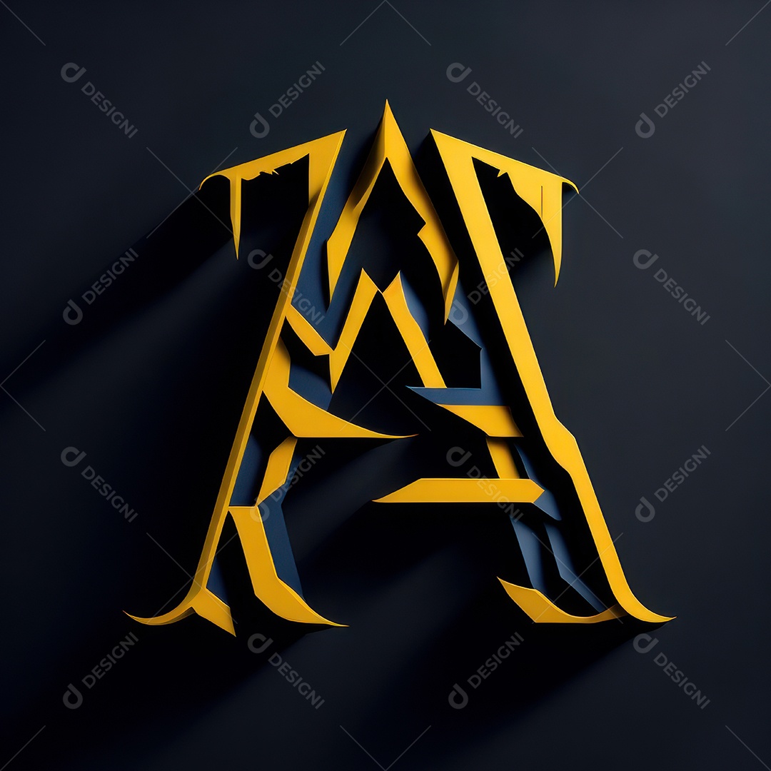 Letra A fontes arte vetorial.