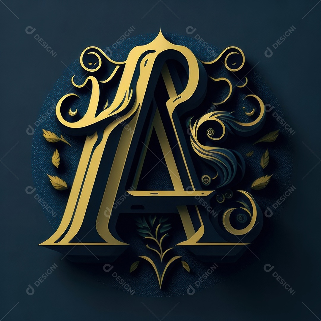 Letra A fontes arte vetorial.