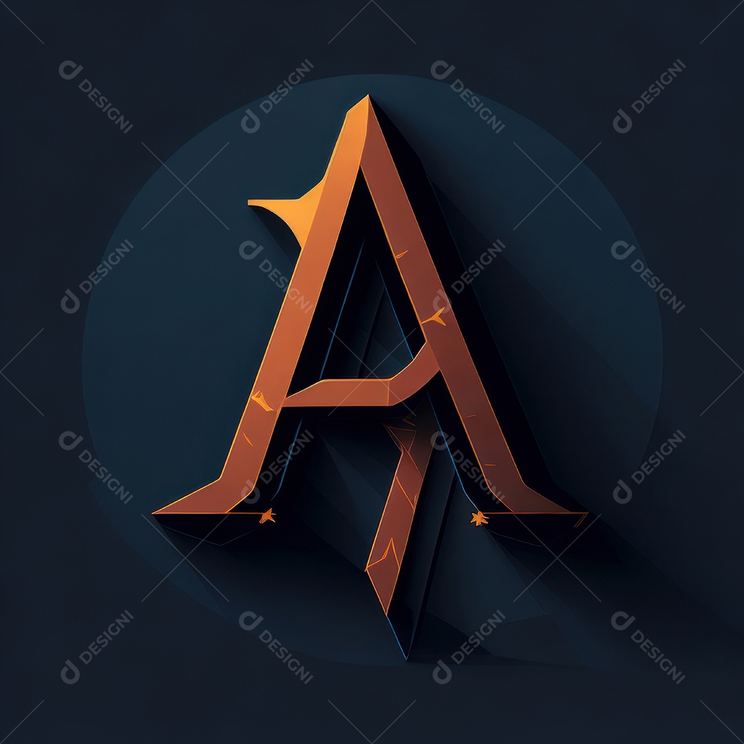 Letra A fontes arte vetorial.