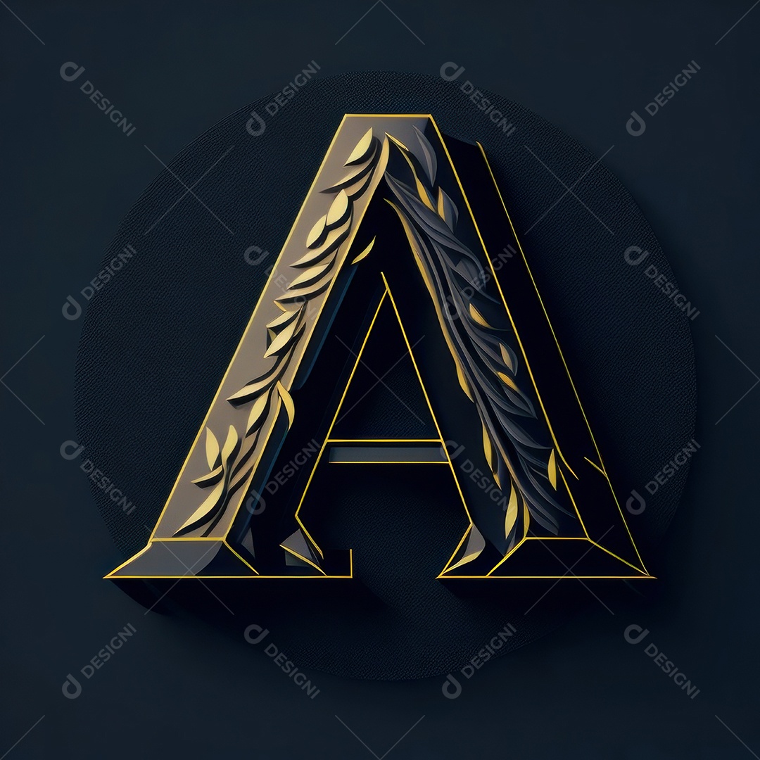 Letra A fontes arte vetorial.