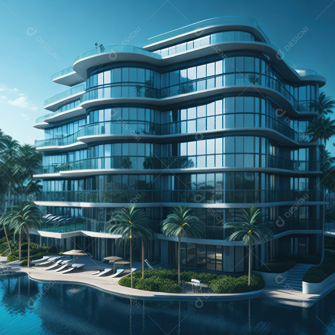 Renderização do resort do Azure.