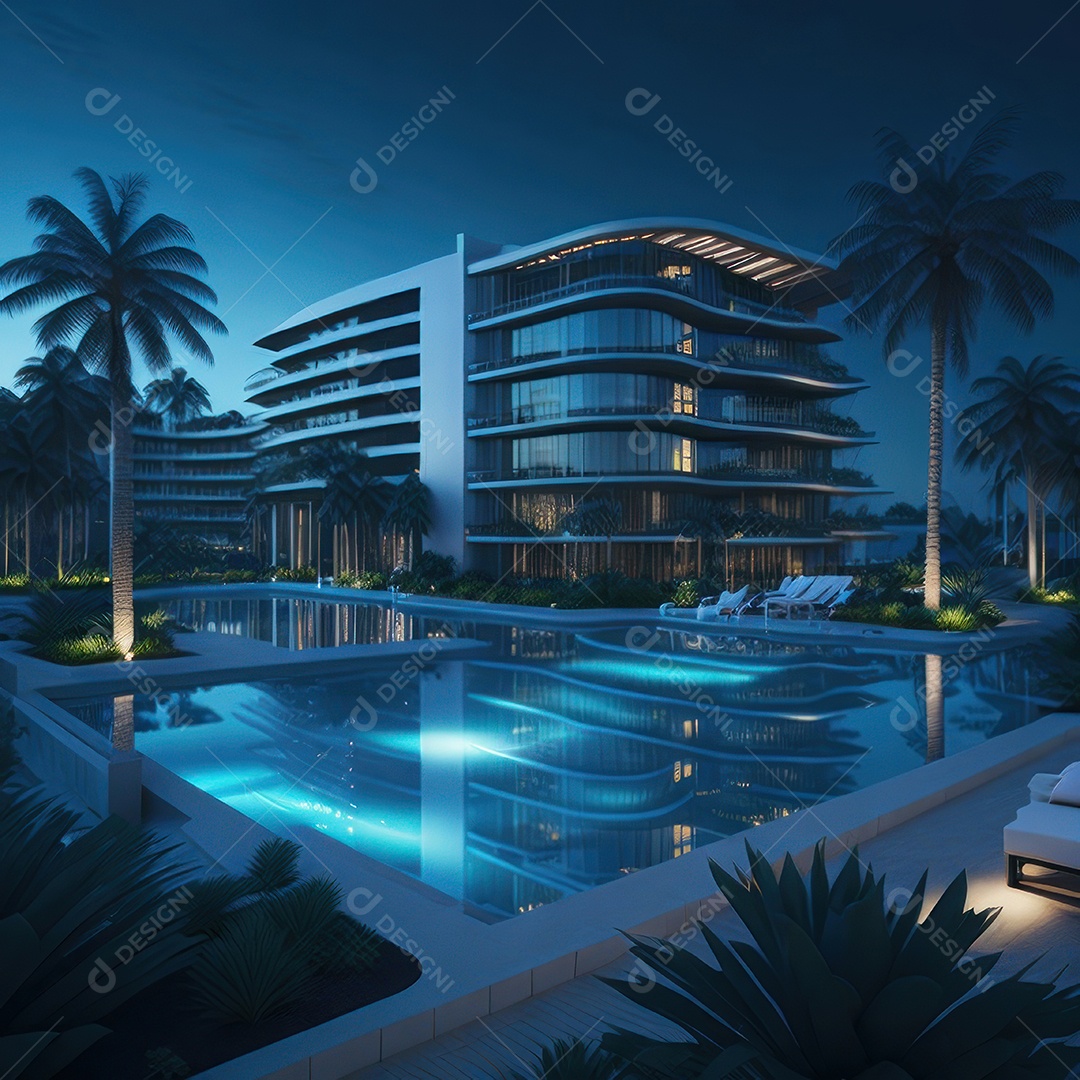 Renderização do resort do Azure.