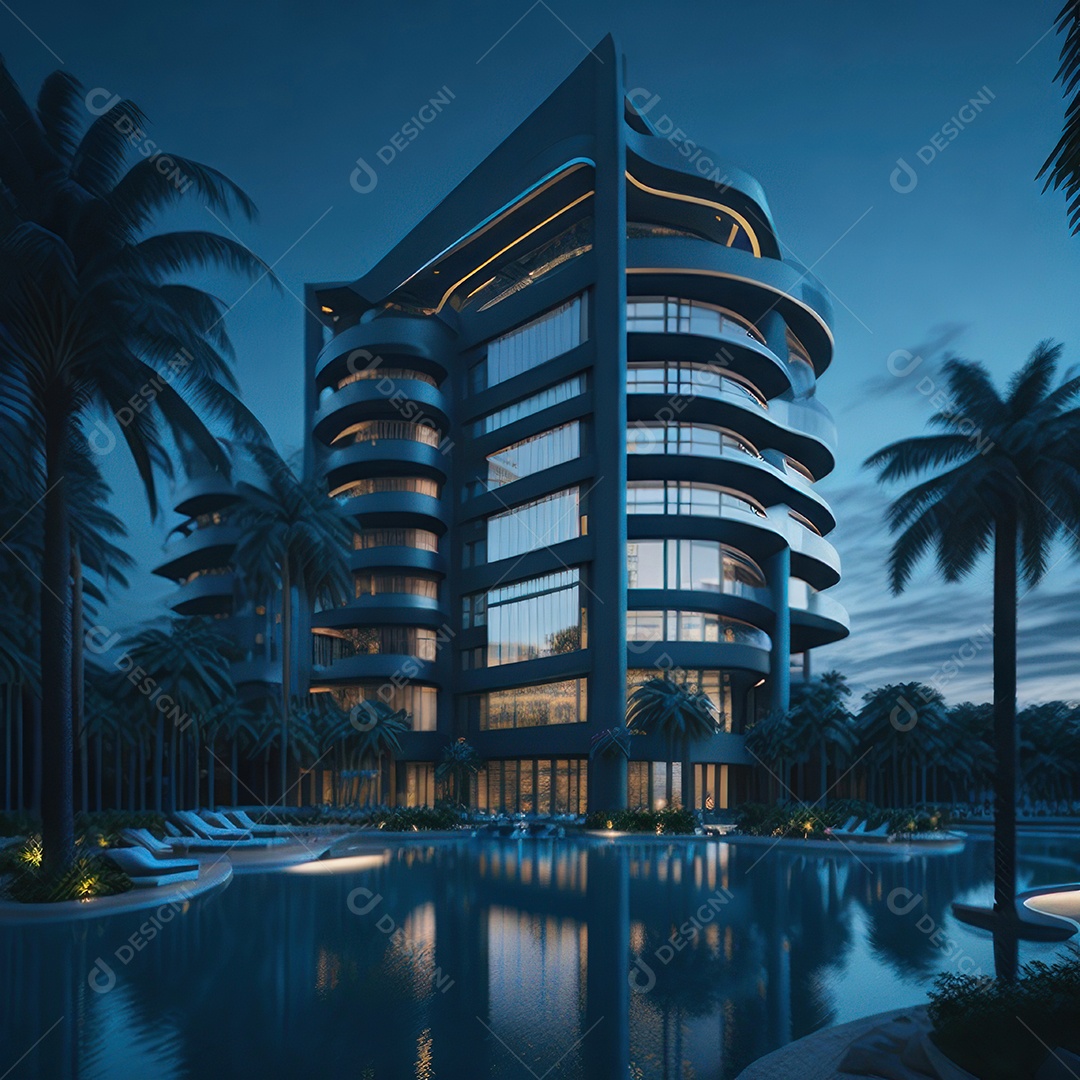 Renderização do resort do Azure.