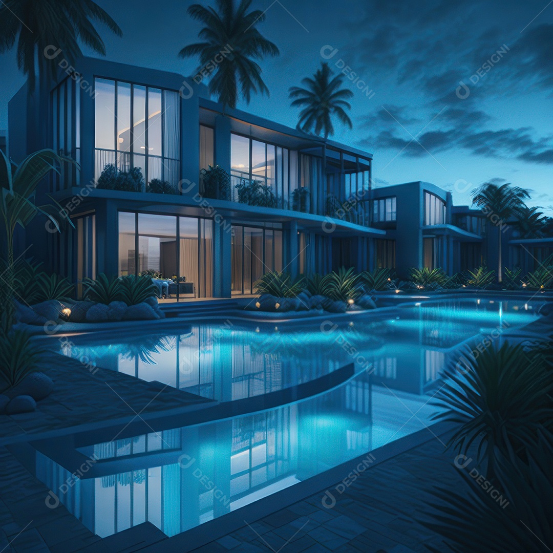 Renderização do resort do Azure.