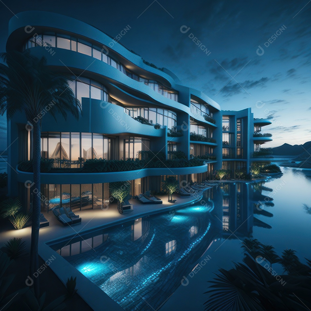 Renderização do resort do Azure.