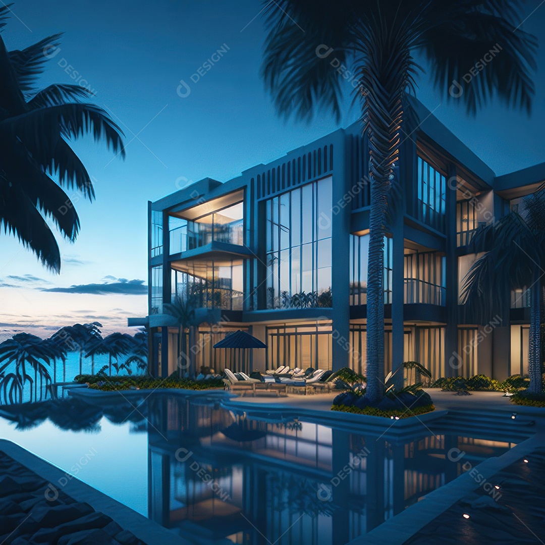 Renderização do resort do Azure.