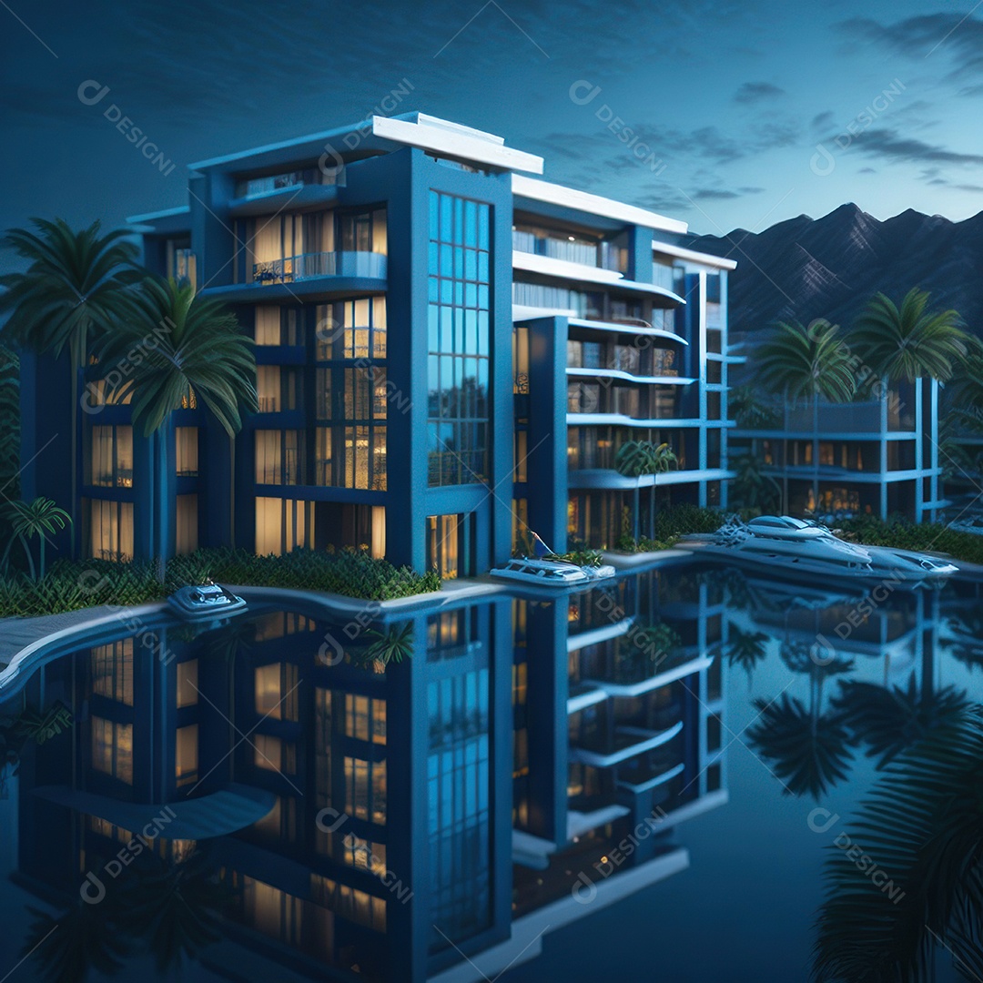 Renderização do resort do Azure.