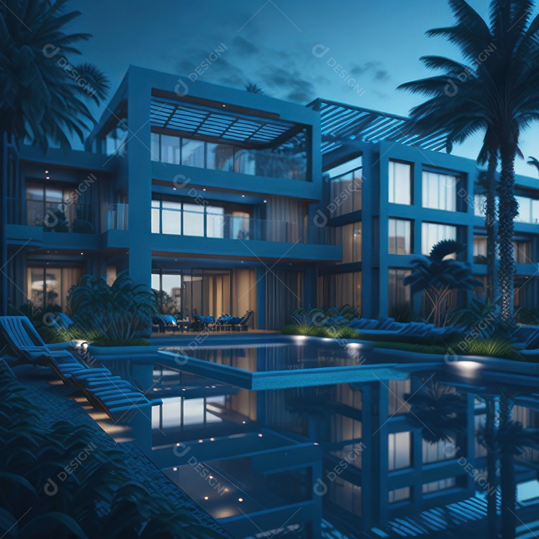 Renderização do resort do Azure.