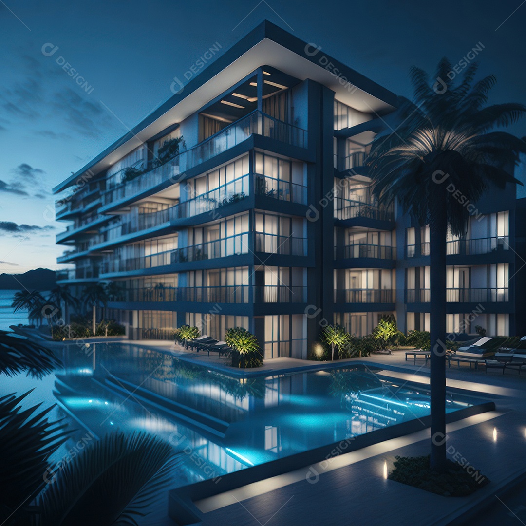 Renderização do resort do Azure.