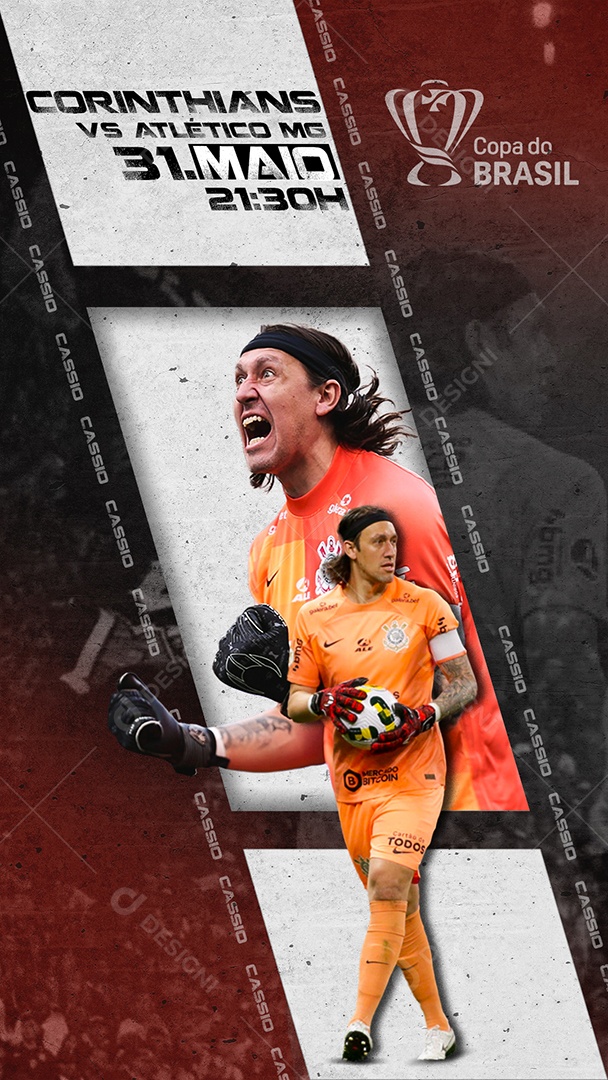 Story Social Media Corinthians Vs Atlético MG Goleiro Cassio PSD Editável