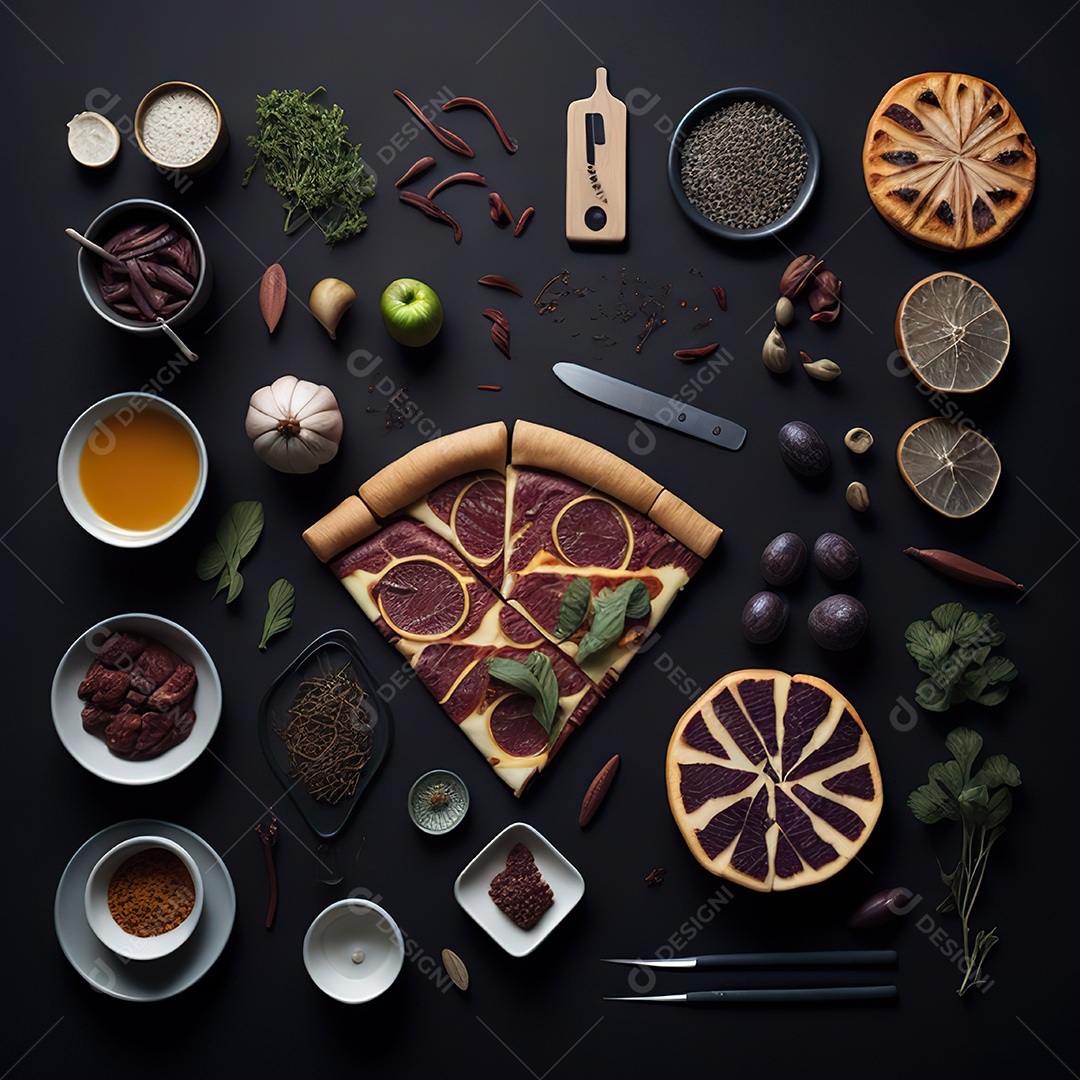 Pizza saborosa sobre uma mesa de madeira