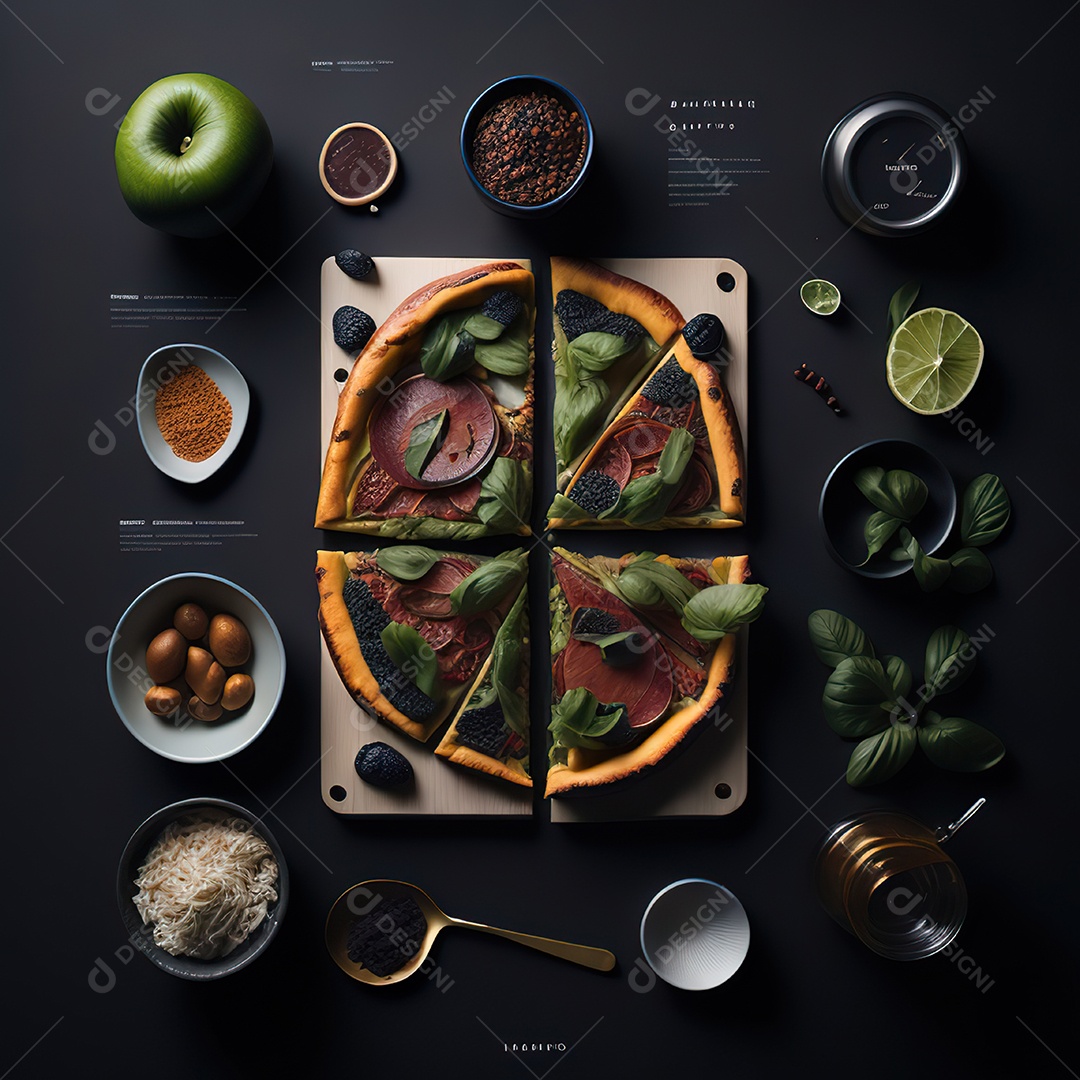 Pizza saborosa sobre uma tábua de madeira