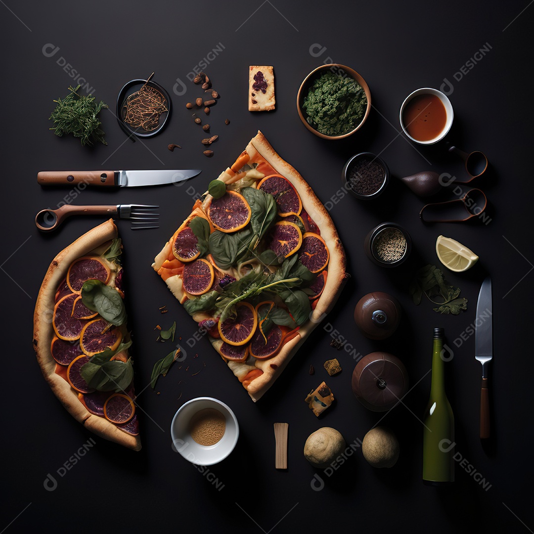 Pizza saborosa sobre uma tábua de madeira