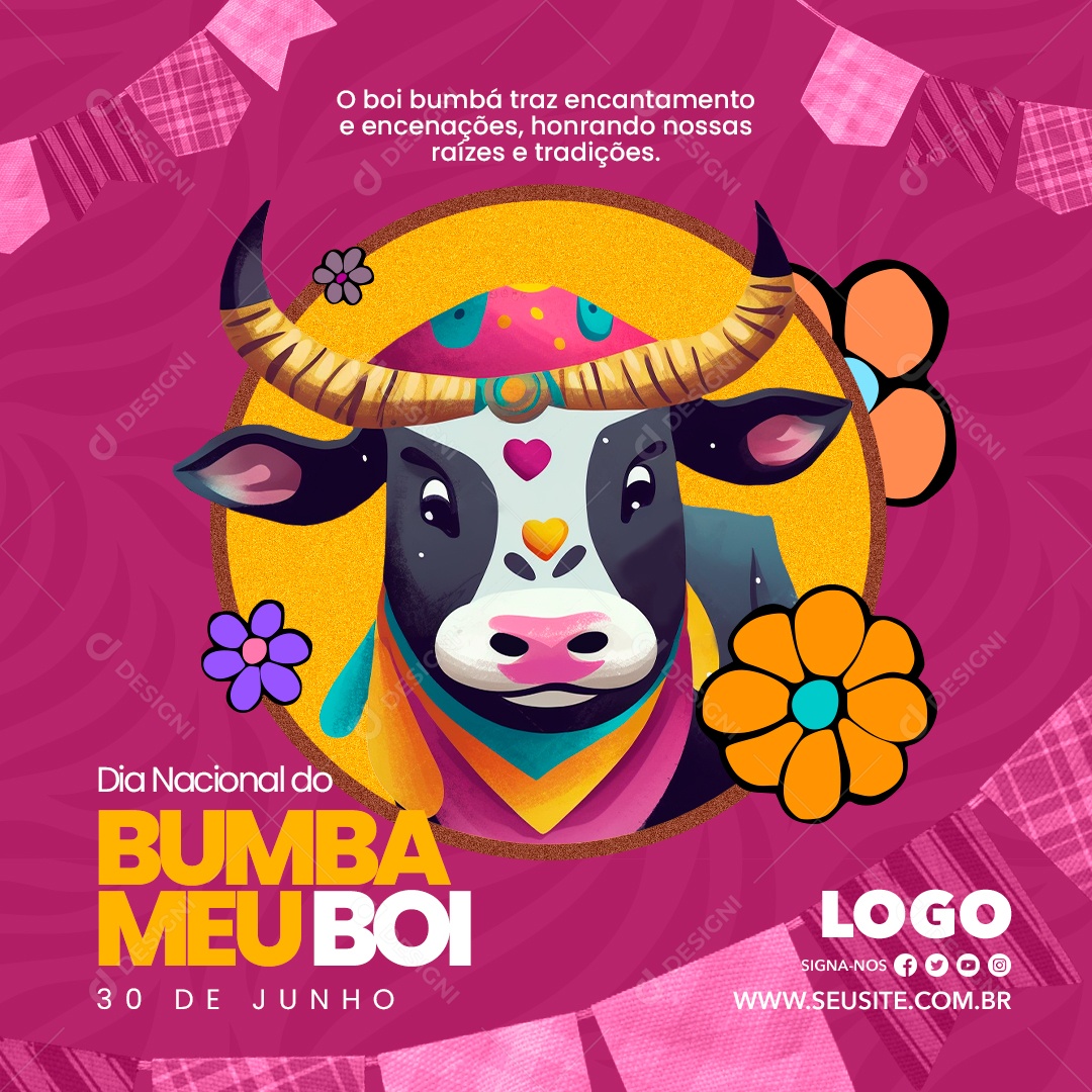 Social Media Dia Nacional Do Bumba Meu Boi Raízes E Tradições PSD Editável