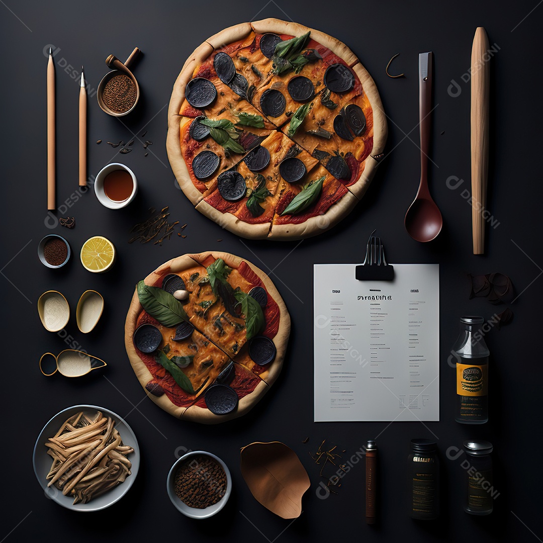 Pizza saborosa sobre uma tábua de madeira