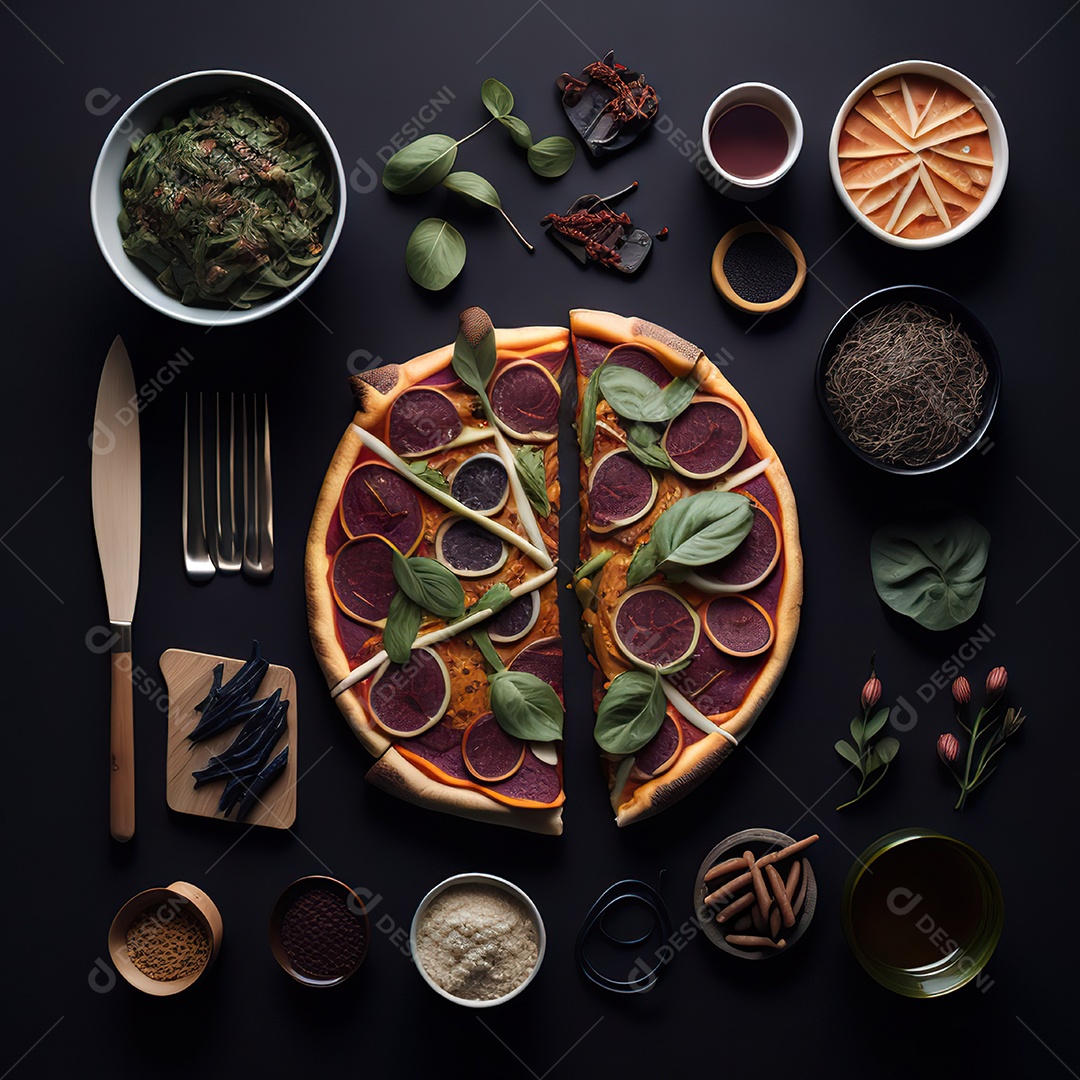 Pizza saborosa sobre uma tábua de madeira