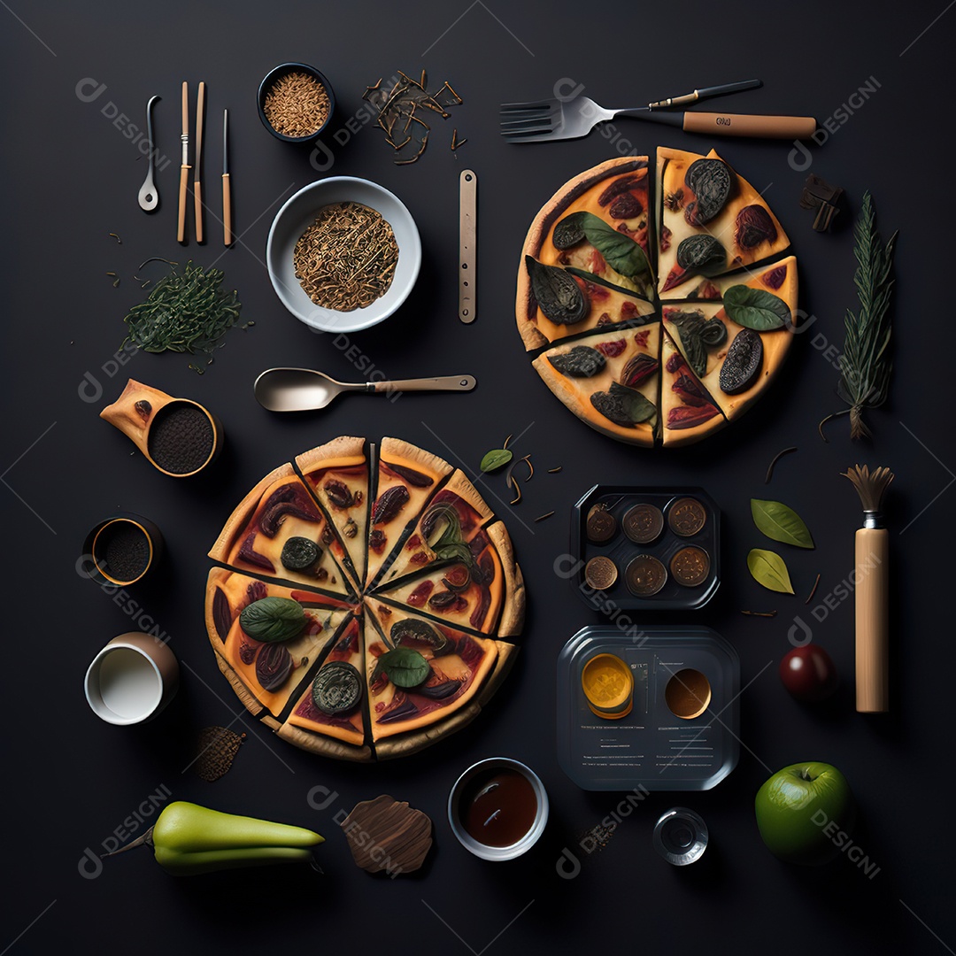 Pizza saborosa sobre uma tábua de madeira