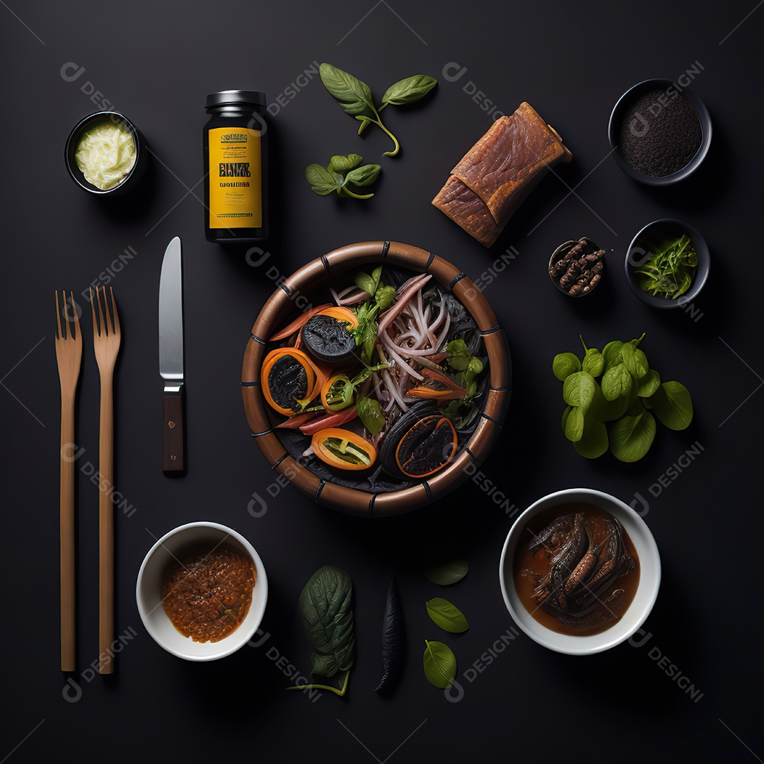 Mesa de churrasco sobre uma mesa