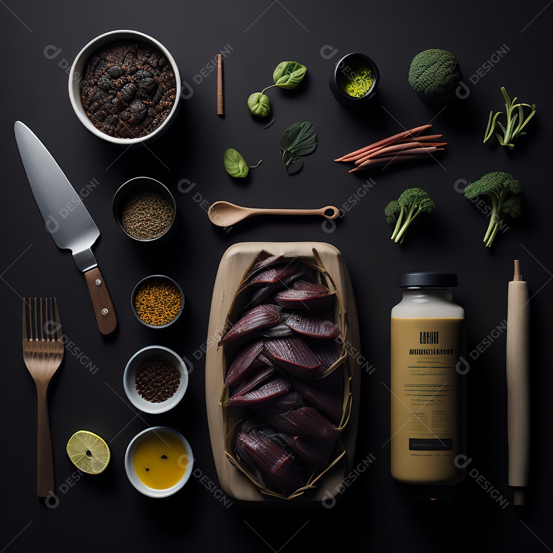 Mesa de churrasco sobre uma mesa