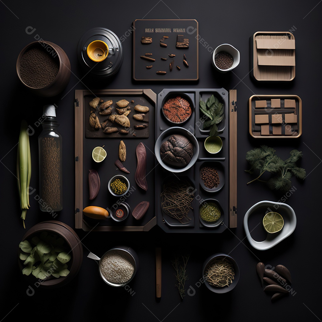 Mesa de churrasco sobre uma mesa